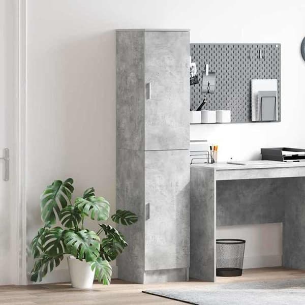 Buffet høj - EKSKLUSIV HUS - 35x39x168 cm - Beton grå - Spånplader - Satin finish Betonggrå