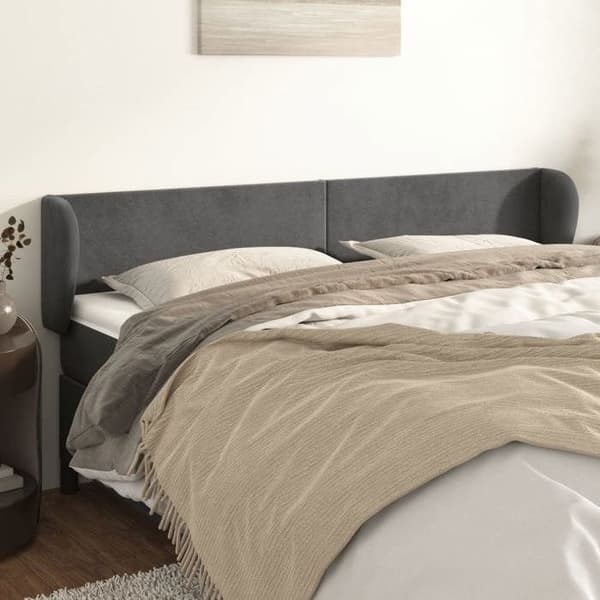 Pääty - Maison Exclusive - Tummanharmaa - Pehmeä sametti - 203 x 23 x 78/88 cm Mörkgrå