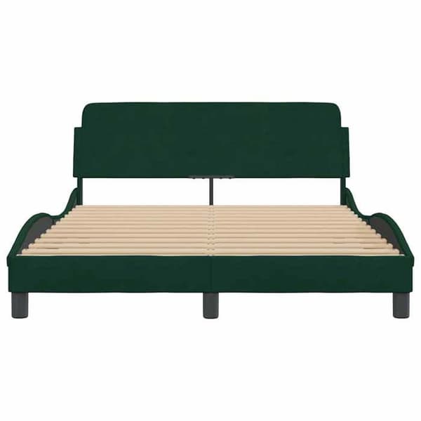 Maison Exclusive - Dover sängram mörkgrön 140x190 cm sammet