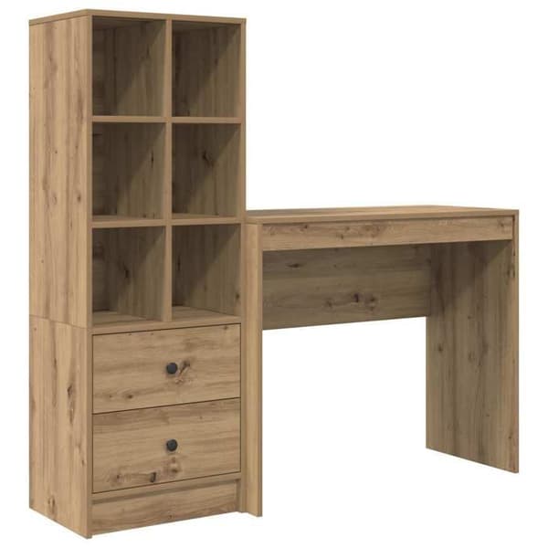 Maison Exclusive - Håndlavet egetræskontor 135,5 x 40 x 127 cm 2 stk. brun