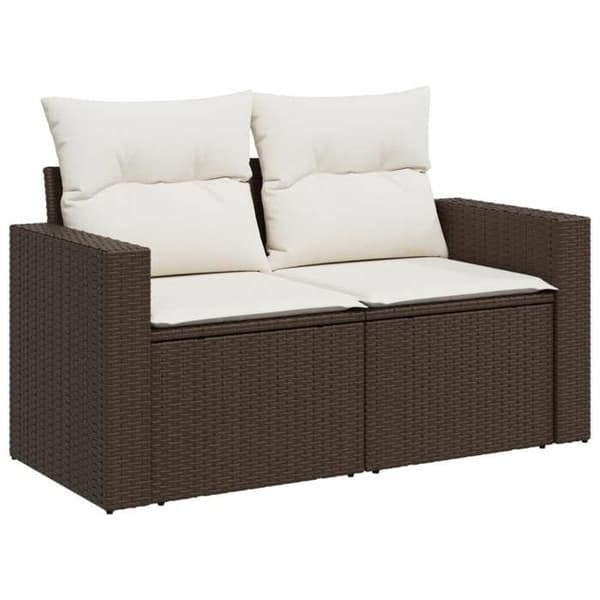 Maison Exclusive - Trädgårdsmöbler med kuddar 9 delar brun flätad resin