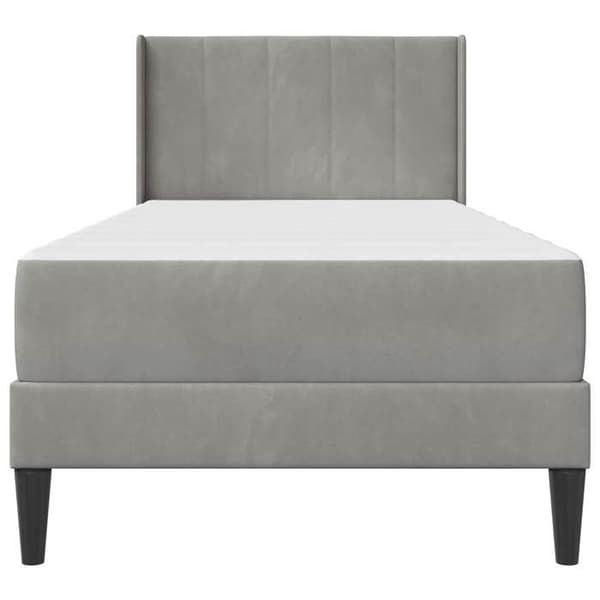 Maison Exclusive - Sängram med madrass Ljusgrå 90 x 200 cm Sammet