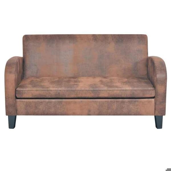 Maison Exclusive - Set med 2 soffor i syntetiskt mocka, brun brun