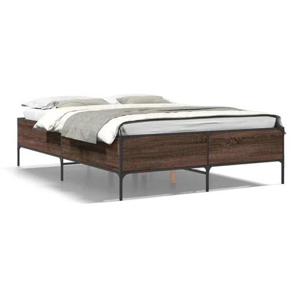 Maison Exclusive - Sengestel uden madras i brunt egetræ 140x200 cm