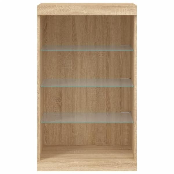 Maison Exclusive - Buffé med LED-lampor ek sonoma 60,5x37x100 cm