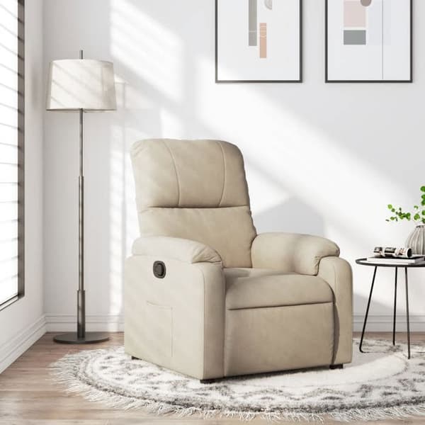 Maison Exclusive - Cremefarvet mikrofiber lænestol