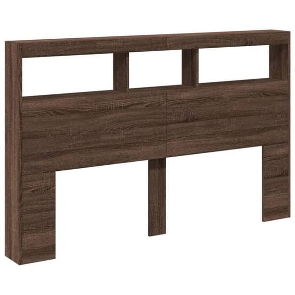 Maison Exclusive - Hovedgærde med LED egetræ brun 160x17x102 cm