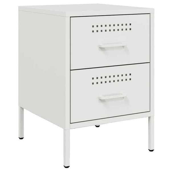 Maison Exclusive - Natborde 2 stk hvid 36x39x50,5 cm stål Vit