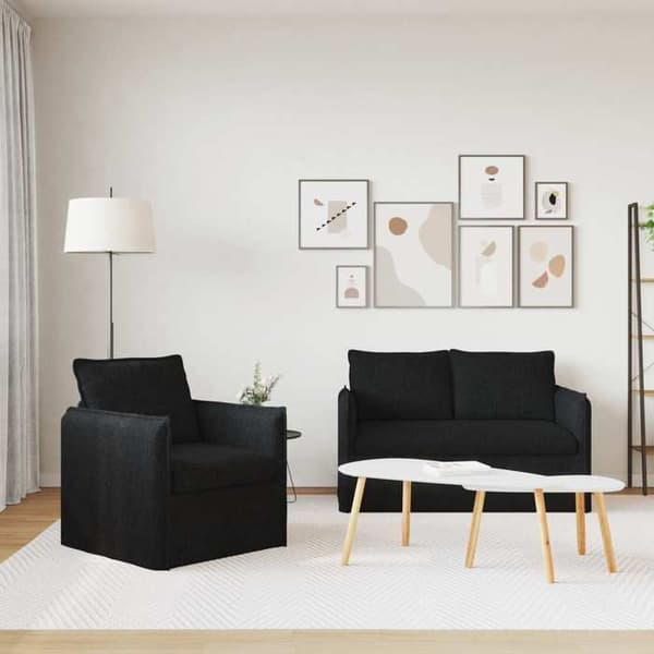 Maison Exclusive - 2-delars Soffset i Svart Tyg