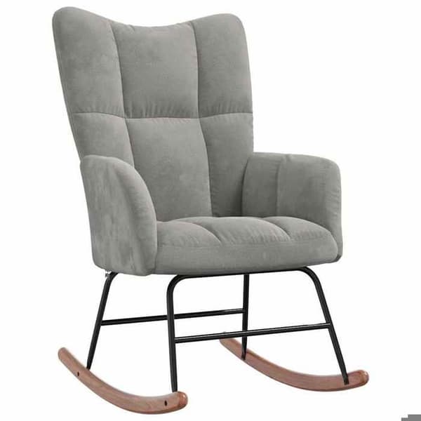 Maison Exclusive - Ljusgrå Velour Gungstol