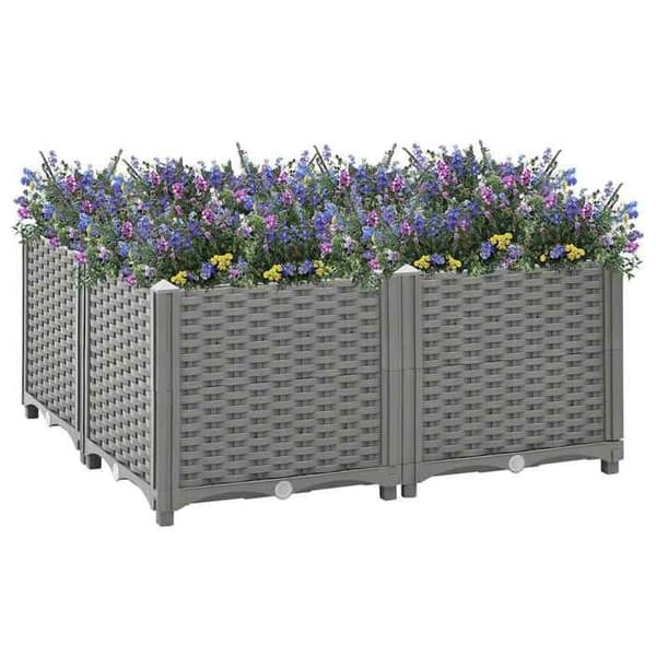 Maison Exclusive - Hævet seng 80x80x38 cm Polypropylen Ljusgrått