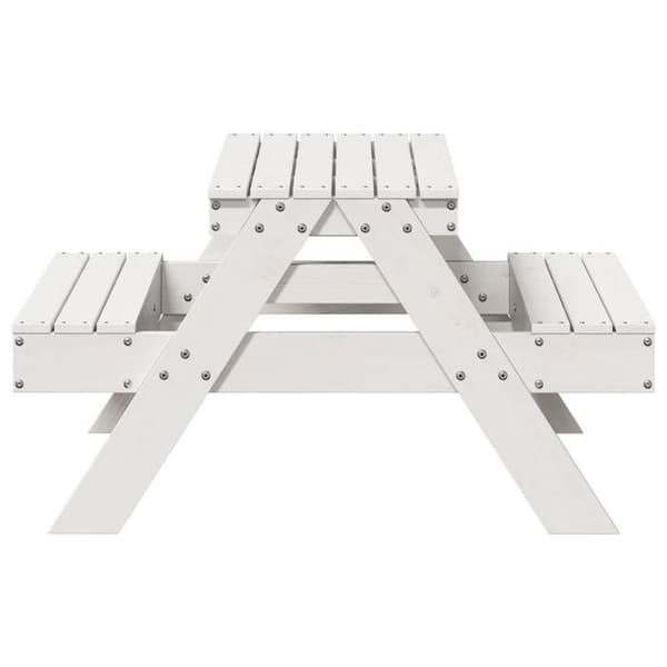 Maison Exclusive - Barnpicknickbord i vit massiv furu