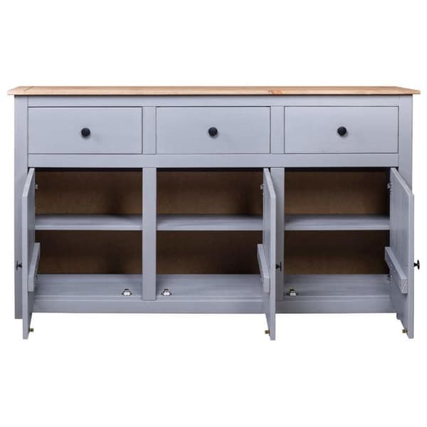 Buffet - Panama - Harmaa - Massiivipuu - 135 x 40 x 80 cm Grå
