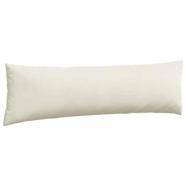 Soffkuddar - EXKLUSIVT HEM - 145 x 40 cm (2-pack) - krämfärgad ribbad sammet - avtagbara - polyesterfyllning Grädde