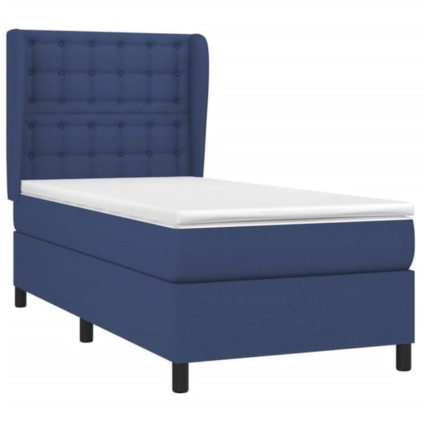 Maison Exclusive - Sengestel med springmadras Blå 90x200 cm Stof
