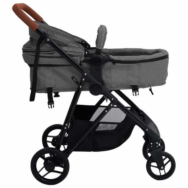 Maison Exclusive - 2-i-1 Barnevogn til baby Lys grå og sort Stål