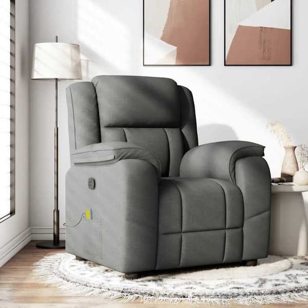 Maison Exclusive - Grå stof massage stol med justerbar ryg