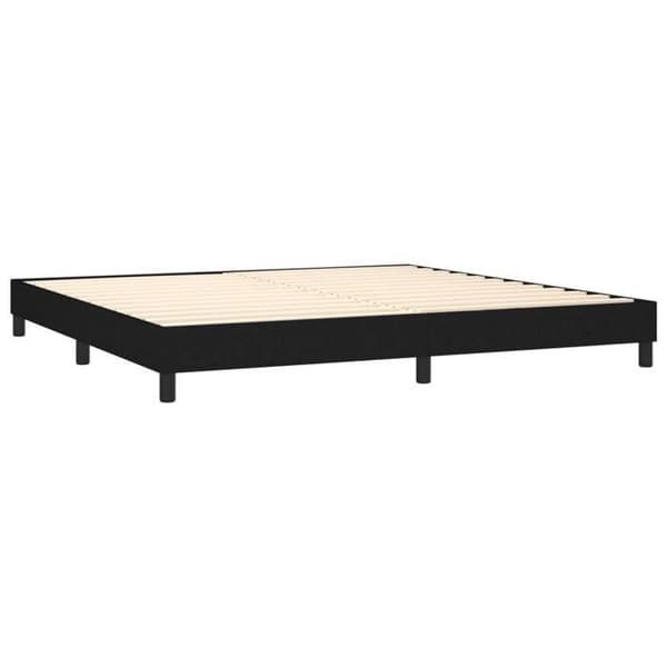 Maison Exclusive - Sengebund med lameller og madras samt LED Sort 200x200 cm Stof