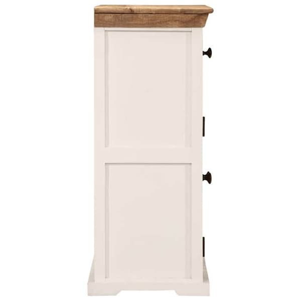 Maison Exclusive - Hvid og brun buffet 55x30x73 cm i solid rå mangotræ