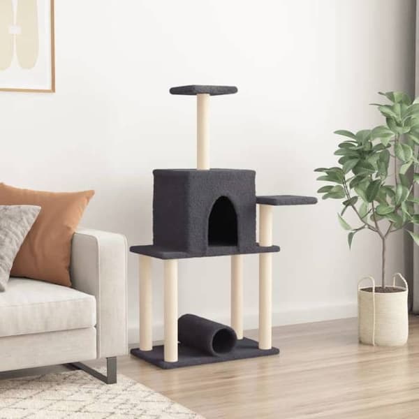 Maison Exclusive - Kattträd med sisal klöstrumpor mörkgrå 122 cm Mörkgrå