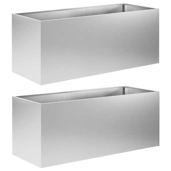 Maison Exclusive - Trädgårdskrukor 2 st Silver 80 x 40 x 40 cm