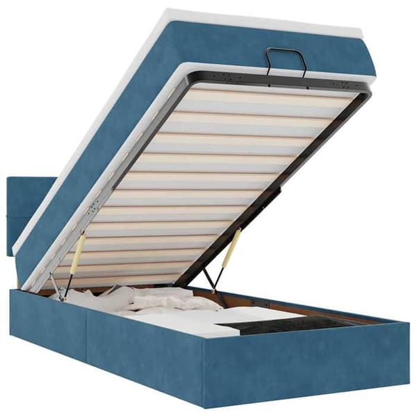 Maison Exclusive - Ottoman sängram med mörkblå madrass 90x190 cm sammet Mörkblå