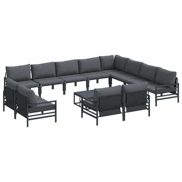 Maison Exclusive - 13 osan musta terassikalustesarja
