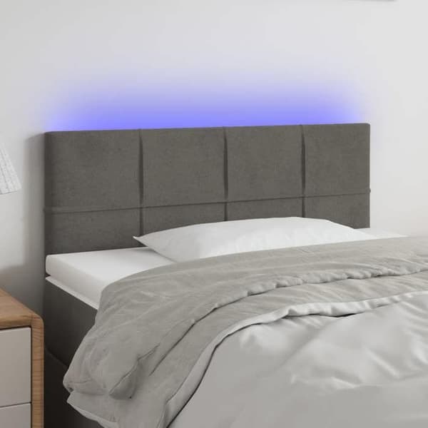 Maison Exclusive - LED-päätyharso Tummanharmaa 100x5x78/88 cm Sametti Mörkgrå