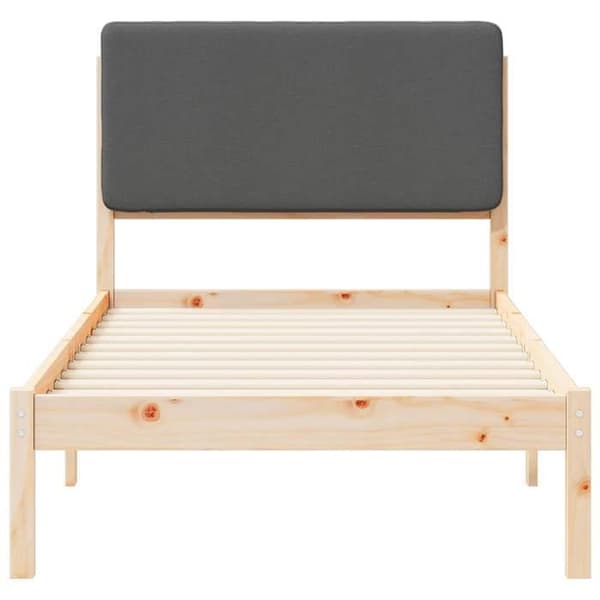 Maison Exclusive - Sänkyrunko pehmustetulla päädyllä Tummanharmaa 75 x 190 cm Mörkgrå