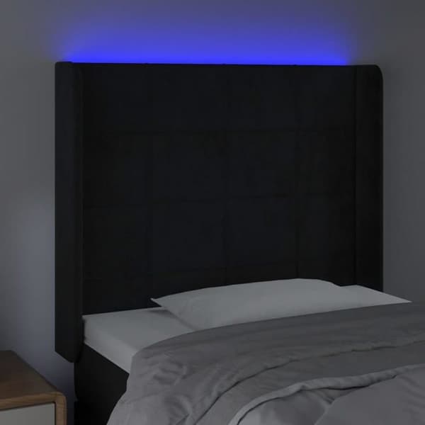 Maison Exclusive - LED-päätymustalla 93x16x118/128 cm sametti Svart