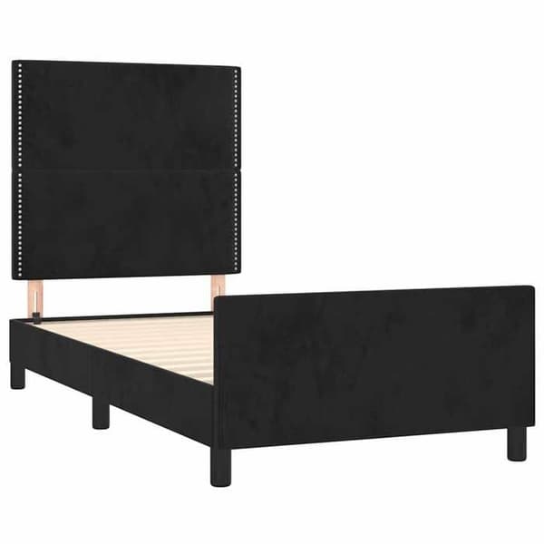 Maison Exclusive - Sängram utan madrass svart 90x190 cm sammet