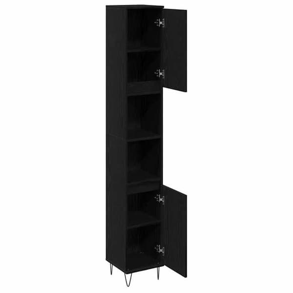 Maison Exclusive - Badeværelsesskab Sort eg 30 x 30 x 190 cm svart ek