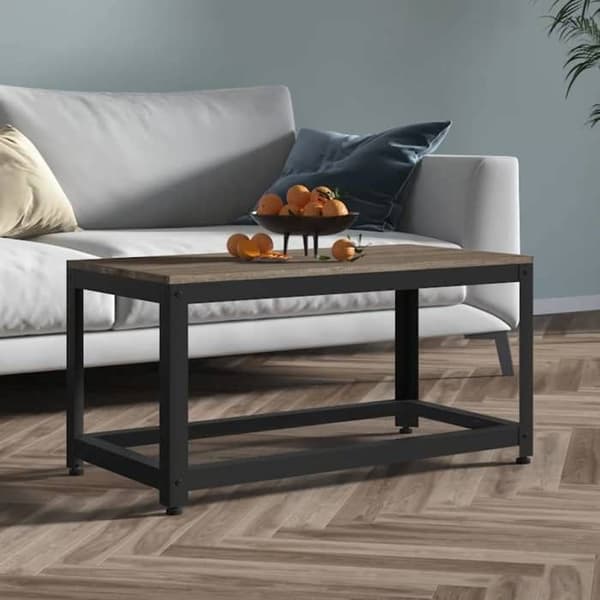 Bord - EKSKLUSIV HUS - 90 x 45 x 45 cm - Grå og sort - MDF og jern - Underhylde Grå och svart