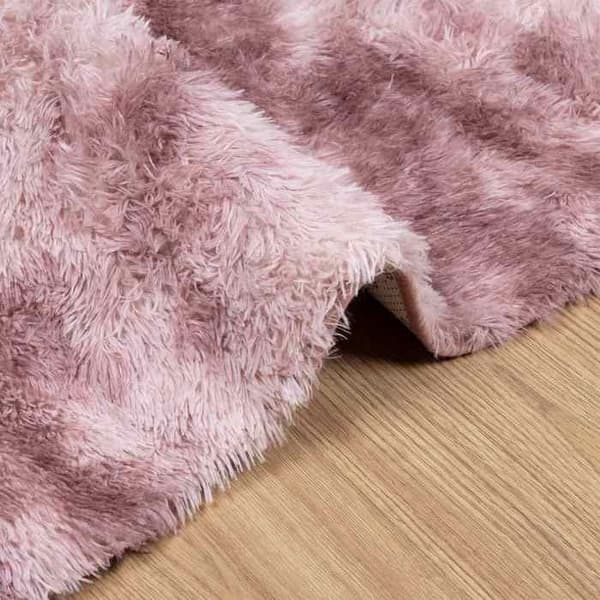 Maison Exclusive - NAVARRA vaaleanpunainen pitkäkarvainen matto 240x240 cm