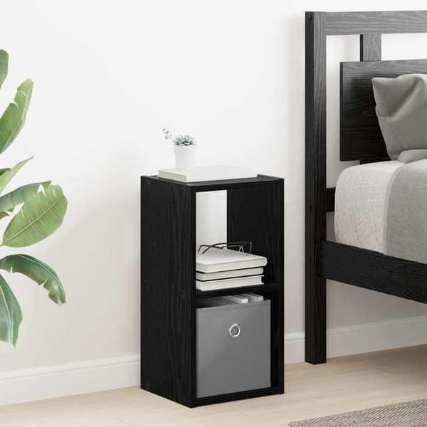 Maison Exclusive - Natbord 2 stk Sort eg 25,5 x 22 x 49,5 cm