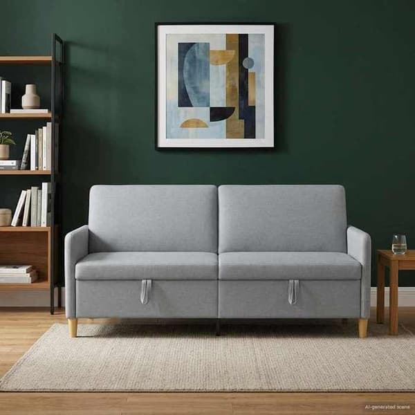 Maison Exclusive - Soffa med förvaring Ljusgrå 192 x 78 x 87 cm Polyester
