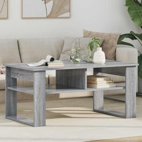 Bord - EKSKLUSIV HUS - 96 x 54 x 44 cm - Sonoma Grå - Ingeniørtræ - Rektangulær Gris Sonoma