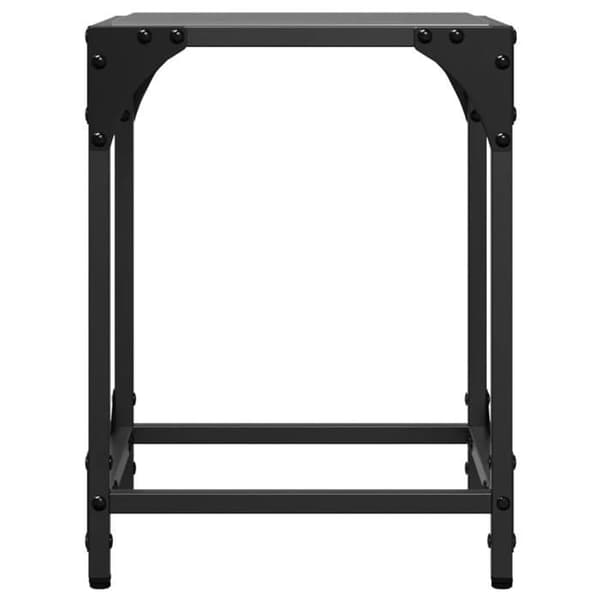 Bord - EKSKLUSIV HUS - Sæt 2 stk - Sort glas - Inox - 30 x 30 x 40 cm Svart