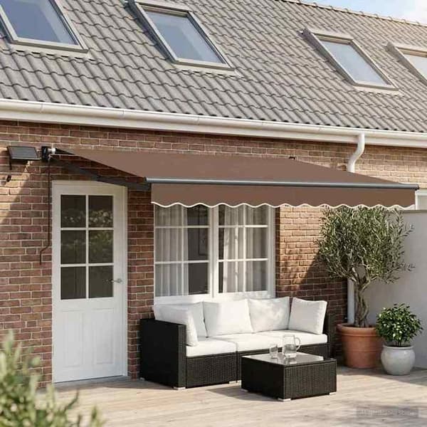 Maison Exclusive - Manuell markis med solenergi LED 4 x 3 m Taupe Mol