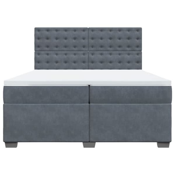 Maison Exclusive - Sänkylaatikko ja harmaa samettimatrassi 200x200cm