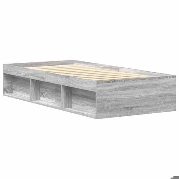 Sengestel - EKSKLUSIV HUS - 100 x 200 cm - Sonoma grå - 6 rum - Lamelseng Sonoma grå