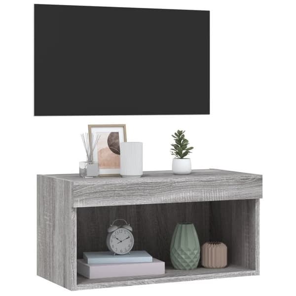 Maison Exclusive - TV-möbel med LED-lampor sonoma grå 60x30x30 cm