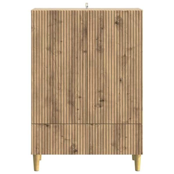 Maison Exclusive - Buffet i håndlavet egetræ 66 x 34,5 x 95 cm Ingeniørtræ