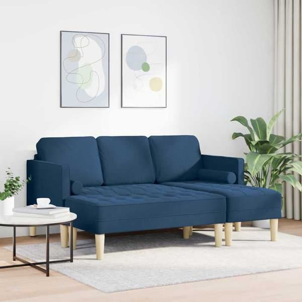 Modulär soffa - EXKLUSIV HEM - 2-delat set - Blå polyester - Träram - Modulära sektioner Blå