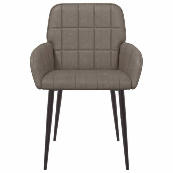 Maison Exclusive - Matstolar 2 st Syntetläder Grå