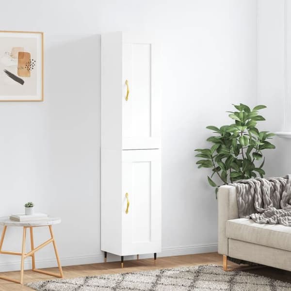 Maison Exclusive - Buffé hög Vit 34,5x34x180 cm Ingenjörsträ