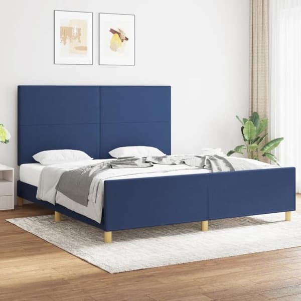 Maison Exclusive - Sengestel uden madras blå 180x200 cm stof