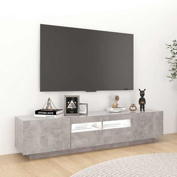 Maison Exclusive - TV-møbel med LED-lys Beton grå 180x35x40 cm