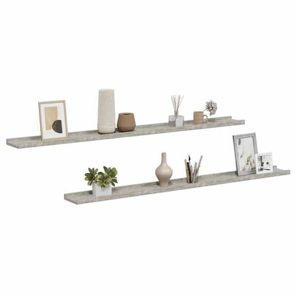 Maison Exclusive - Væghylder 2 stk Grå beton 115x9x3 cm