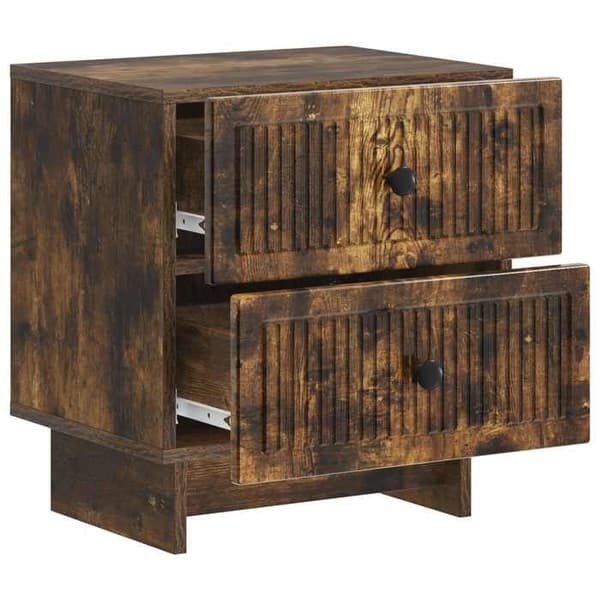 Maison Exclusive - Sängbord 2 st Rökt ek 43 x 34,5 x 47,5 cm
